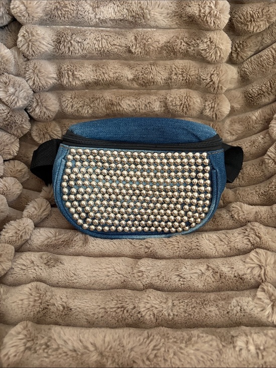 no brand Handbags - Studded Blue Denim Crossbody Belt Bag